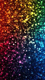 Rainbow dust dance of glowing bokeh sparks at night.