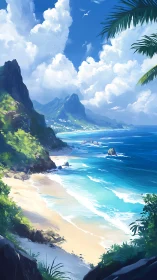 Coastal Paradise Valley with Dramatic Cliffs and Turquoise Waters.