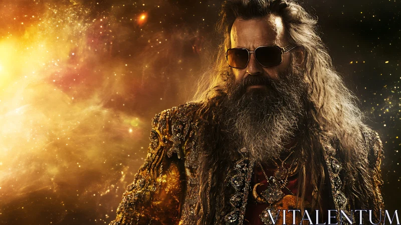 Stellar portrait of bearded elder in jeweled baroque jacket