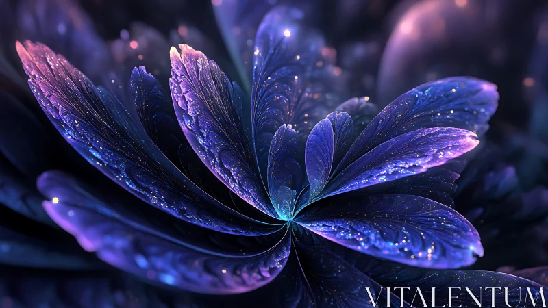 Starlit nebula blossom unfolding in luminous midnight hues.