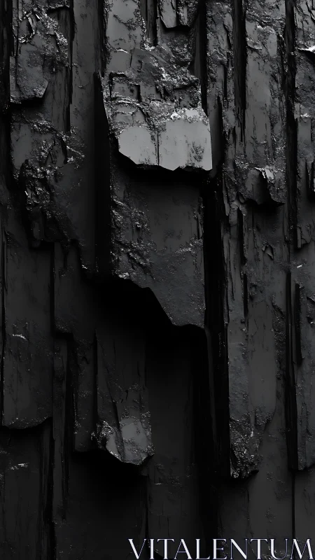 Nocturne cliff face of fractured obsidian and quiet glitter.