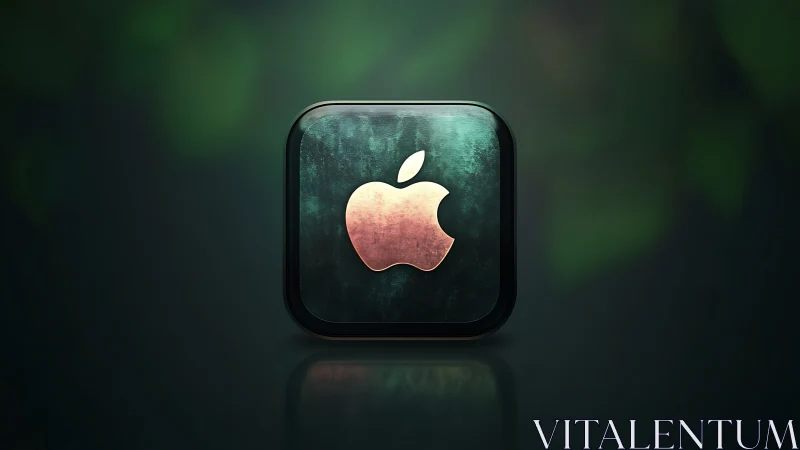 Luminous Apple Icon Blooms Against Shadowed Emerald.