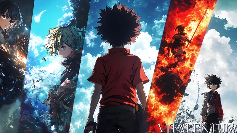 Elemental anime destinies collide in a sky-split battlefield.