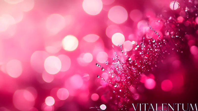 Dewdrop constellations glitter through a neon pink dream haze