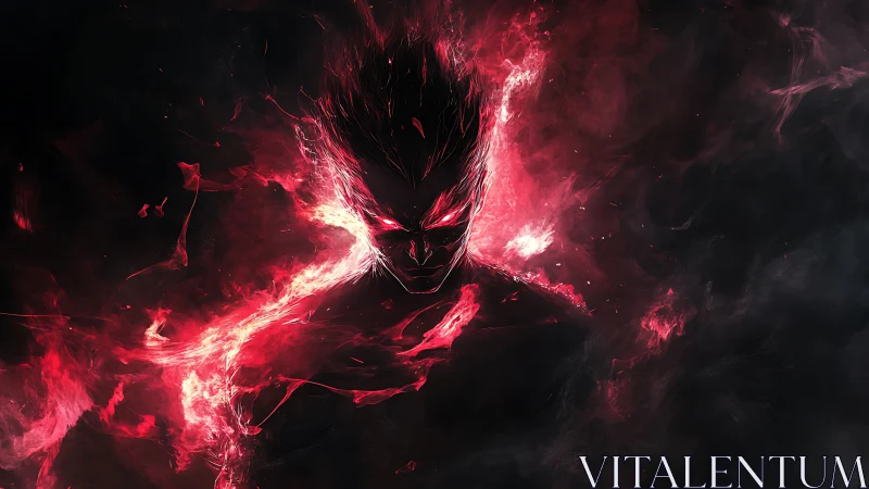 Flaming void entity in high-contrast digital painting composition.