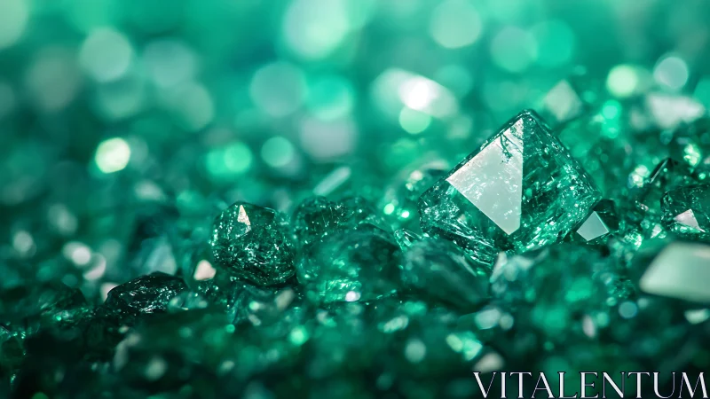 Emerald crystal macro with luminous green bokeh field.