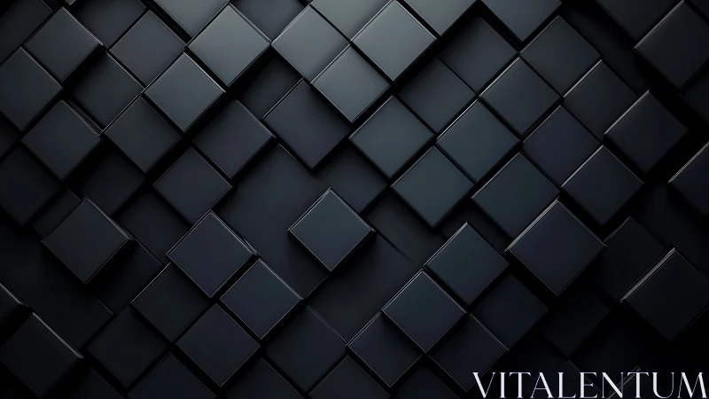 Dark geometric cubes forming layered abstract surface.
