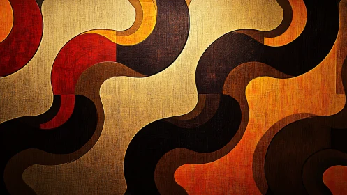 Sunlit serpentine curves tango across a woven ember field