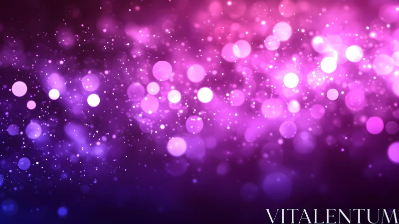 Abstract purple bokeh lights background with glowing orbs effect.