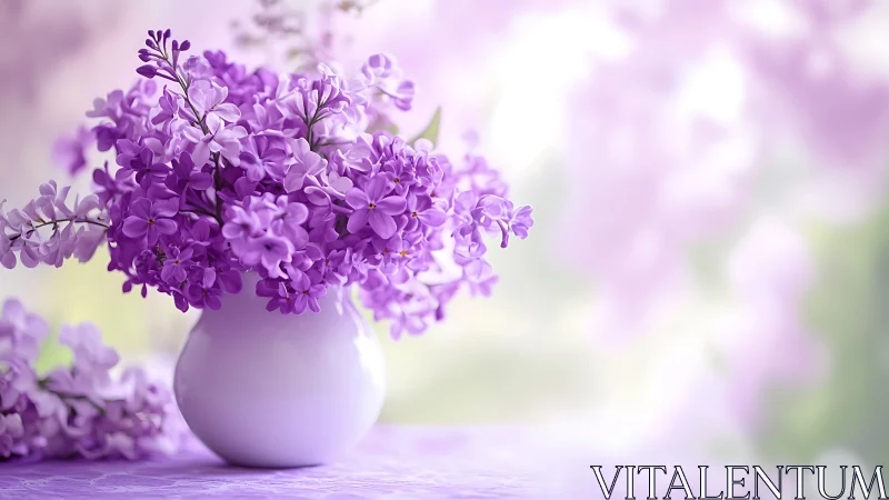 Purple Lilacs Dance in Luminous Porcelain Dreams Today