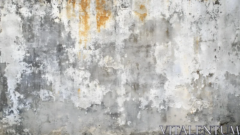Weathered Concrete Wall Texture with Peeling Paint and Stains.