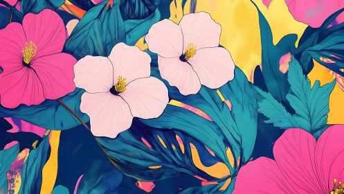 Blooming Reverie: Jewel-Toned Florals in Chromatic Dance.