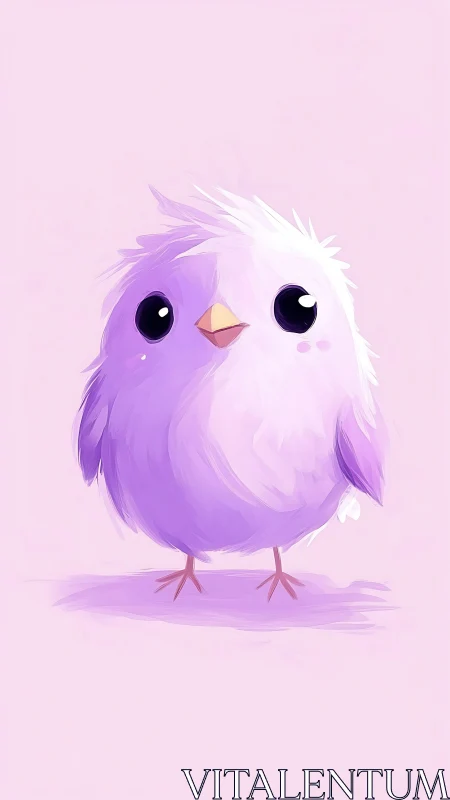 Cute Purple and White Chick with Spiky Hair