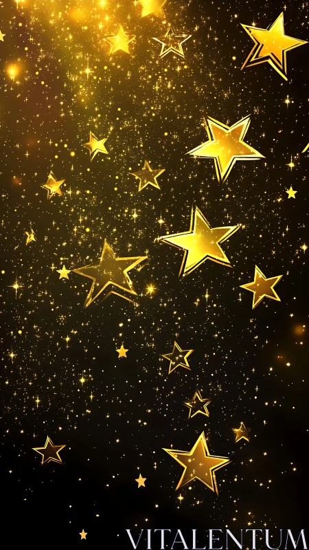 Gilded starfall drifting through a midnight glitter storm.