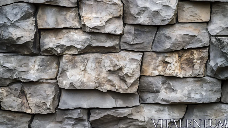 Rough Textured Gray Stone Wall in Natural Rustic Style.