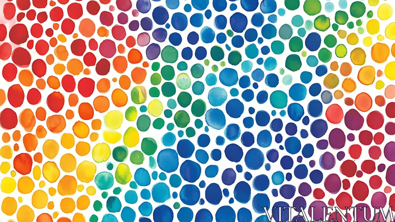 Watercolor dots form a continuous multi-hue chromatic field