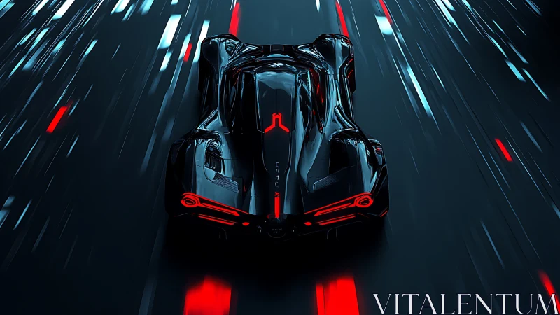 Aero-sculpted cyber racer in high-velocity neon transit.