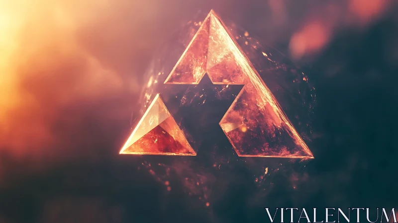 Shattered ember triangles orbit within a cosmic prism sigil