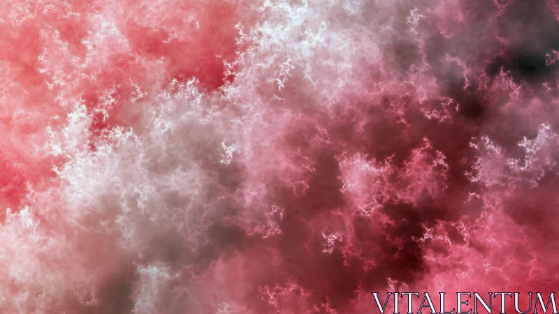 Red and white fractal cloud texture fills the entire frame