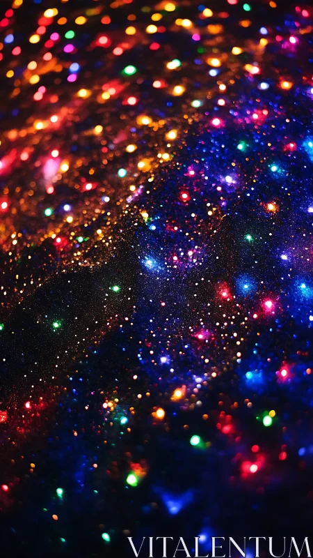 Colored point light bokeh forms dense abstract field