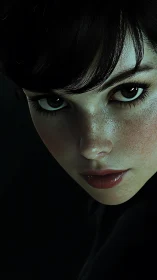 Gazing eyes invite a quiet moment of mystery and curiosity