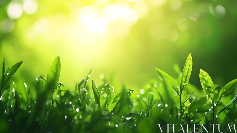 Backlit grass blades with shallow depth creating luminous bokeh field