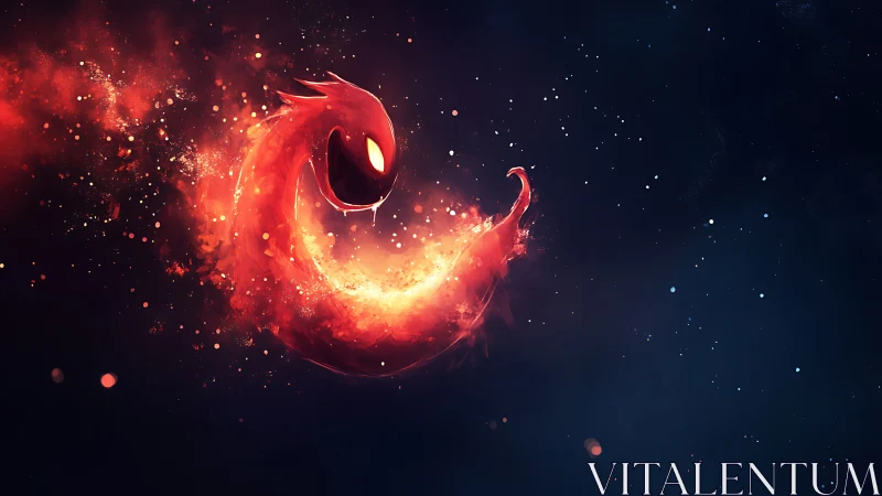 Plasma serpent entity coalescing within deep cosmic void.