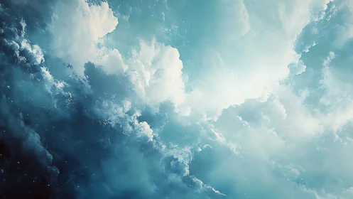 Gentle storm of light and cloud drifting through sky.