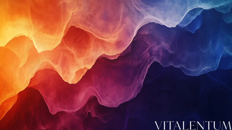 Chromatic flowing gradients with layered spectral contours.