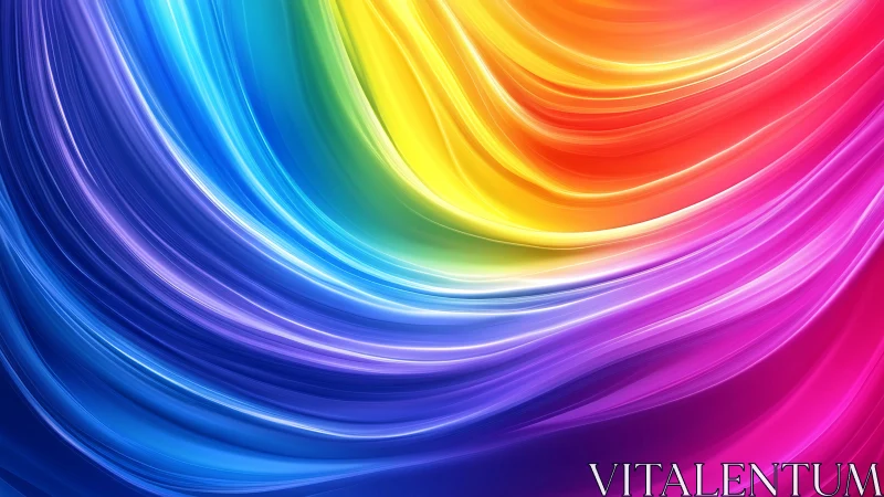 Chromatic river of light swirling through radiant rainbow silk.