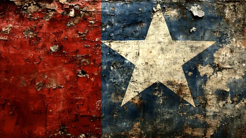 Weatherworn Lone Star wall where color refuses to fade.