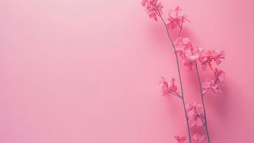 Pink Orchids Dance in Soft Monochromatic Glow.