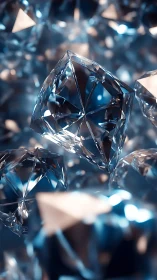 3D crystalline diamond cluster with shallow depth of field.