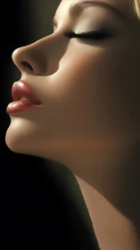 Velvet Quietude on a Sunlit Profile of Poised Grace.