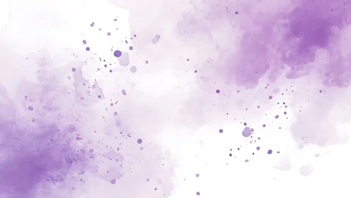 Lavender watercolor cloud spreads with soft drifting splatters.