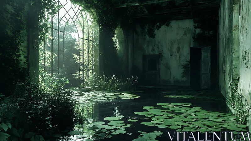 Sunken greenhouse room lets lilies rehearse their quiet opera