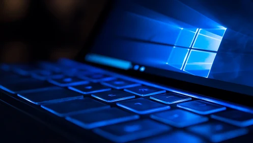 Laptop keyboard glows under Windows login screen light