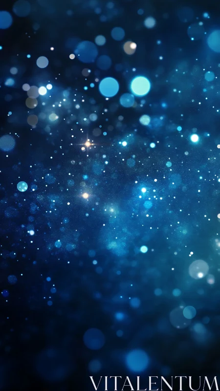 Soft blue starlight sparkles in a dreamy night sky.