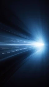 Radial blue light burst forms directional beams in dark void