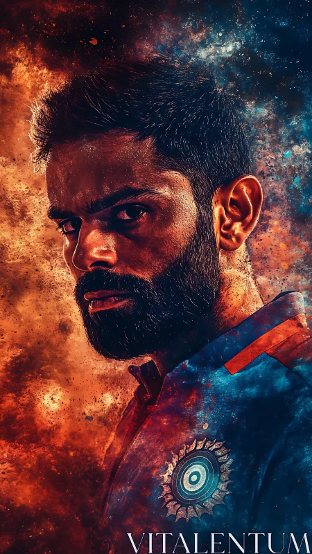 Molten starlight swirls around a fiery cricket guardian