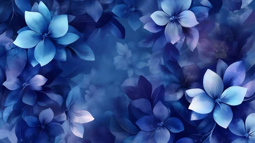 Indigo petals dance through twilight's ethereal botanical symphony