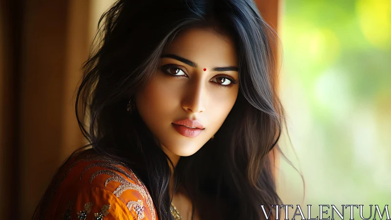 Quiet sunlight frames a thoughtful woman with gentle grace