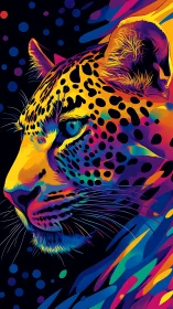 Chromatic Beast: Leopard Fractures Through Rainbow Prisms.