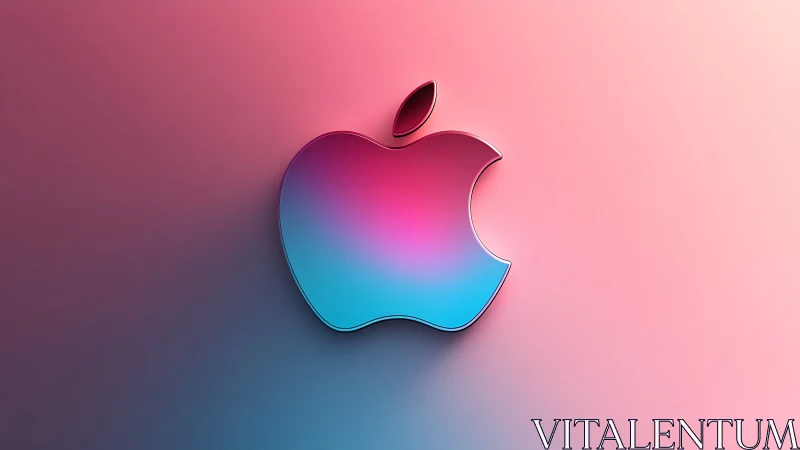 Gradient Apple Logo with Chromatic Depth Effect.