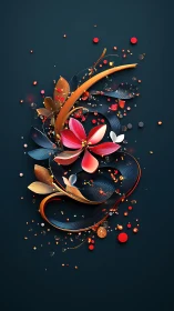 Ribboned petals whirl upward, sketching a luminous bloom