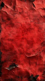 Red textured surface with creases and dark edge marks.