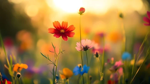 Field of flowering specimens with depth of field effects.