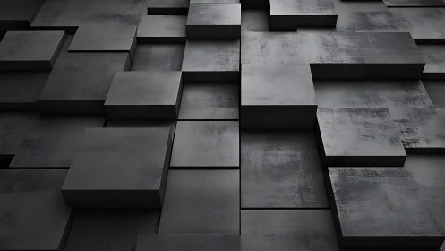 Stacked dark geometric blocks in layered grid pattern.