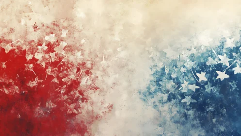 Abstract red and blue starfield dissolves into soft light