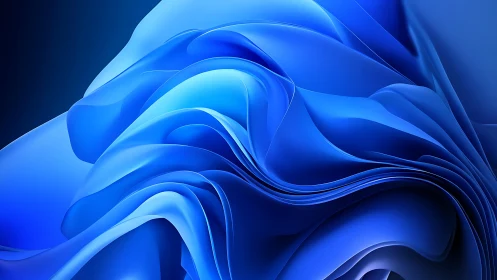 Undulating cobalt folds in luminous abstract drapery.